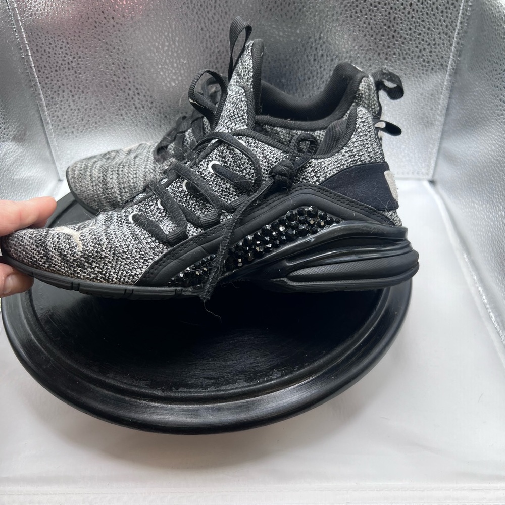 Black and Grey Bling Puma sneakers